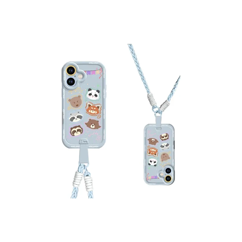 Sen Dog Silicone Material Cartoon With Lanyard Crossbody Phone Cases Compatible With Apple 16 Pro Max/Pro/Plus/15/14/13-20