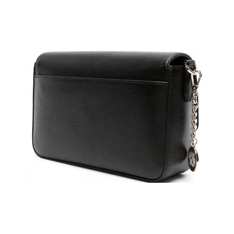 DKNY Cow Leather Crossbody Bag Shoulder Bag Medium Size Women's Black-1
