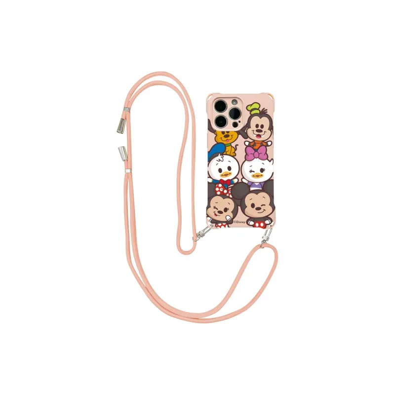Disney Silicone Material Square Lanyard Cartoon Mickey Phone Cases Compatible With Apple 16 Pro Max/Pro/Plus/15/14/13-12
