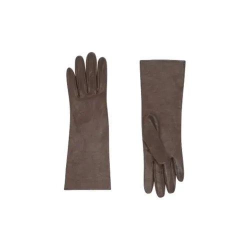 SAINT LAURENT Sheepskin Gloves Women's Dark Coffee Color