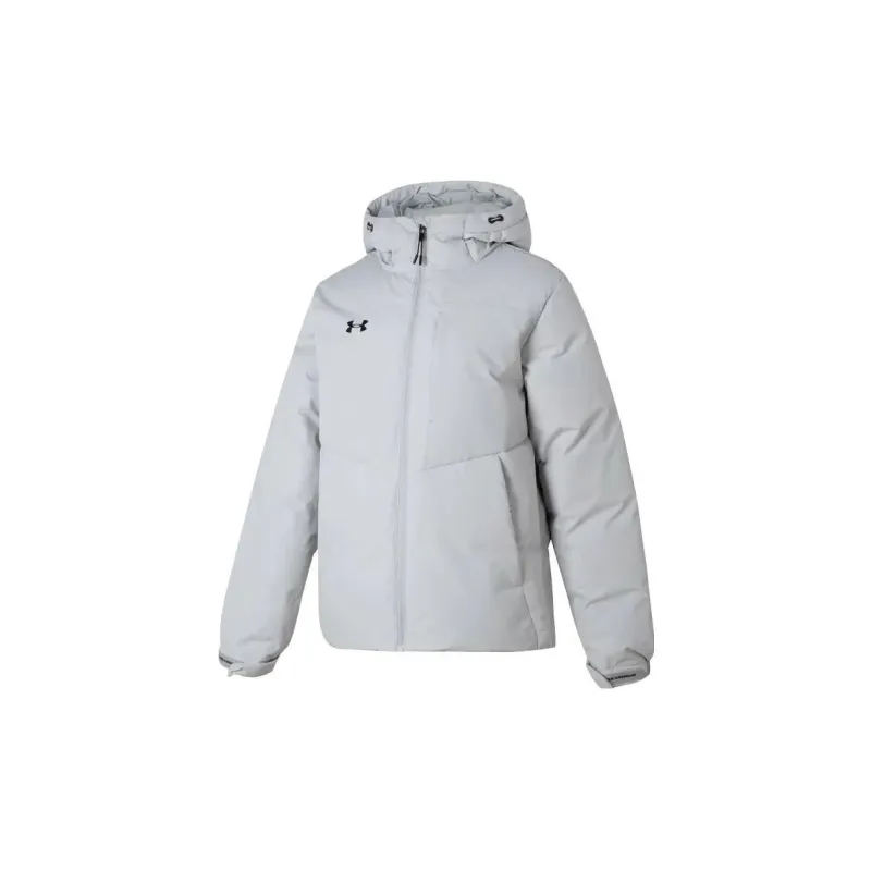 Under Armour Down Jacket Unisex Light Gray Comes With Necklace-1