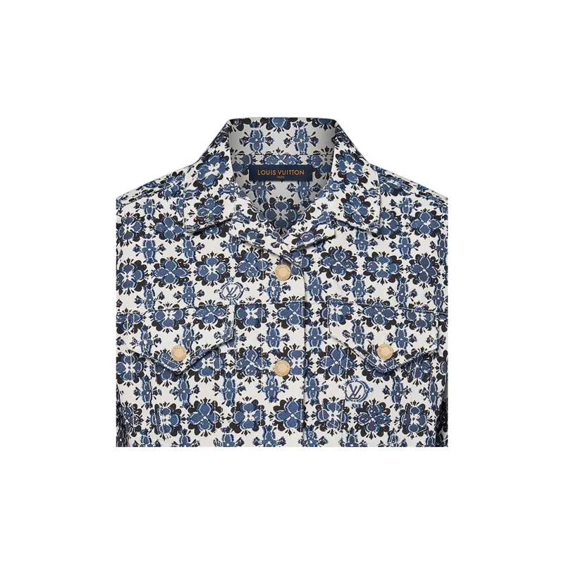 LOUIS VUITTON Monogram Flower Mosaic Denim Jacket-4