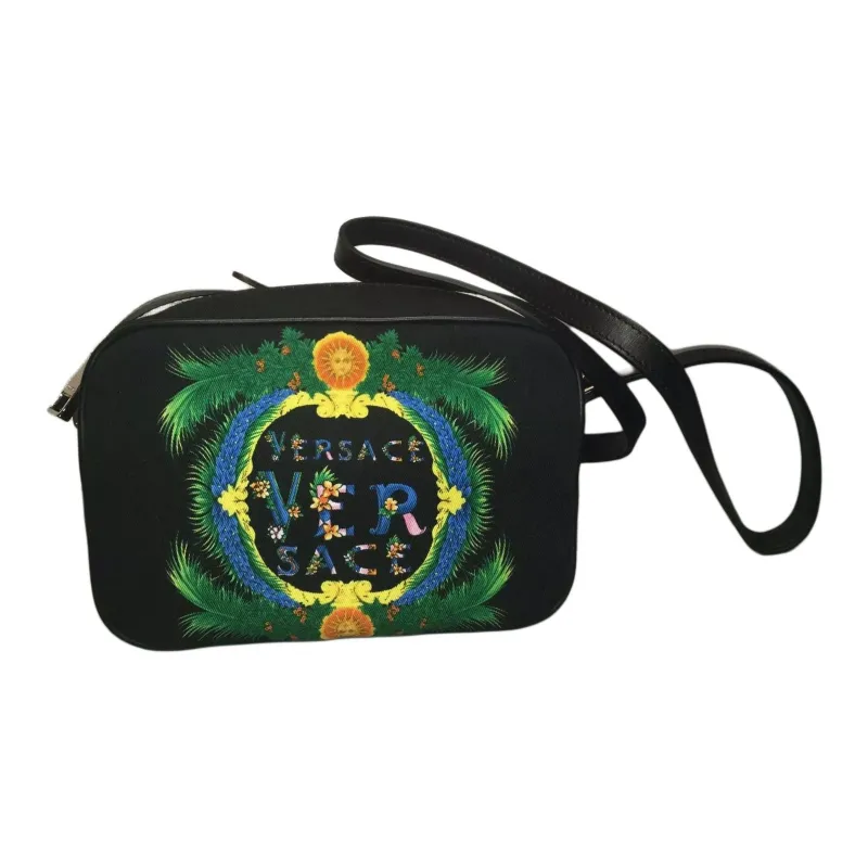 VERSACE Canvas With Leather Camera Bag Shoulder Bag Crossbody Bag Regular Women's Black-1
