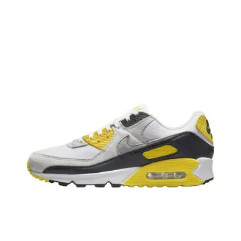 Nike Air Max 90 Anti Slip Wear Resistant Low Top Running Shoes Unisex White Yellow