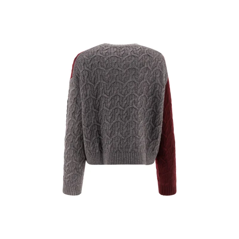 GANNI Crewneck Cable Knit Jumper-1