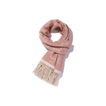 Clect Polyester Knit Scarves Women's Light Pink