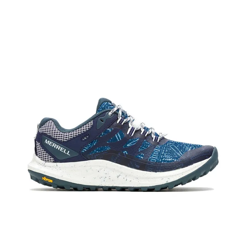 MERRELL Antora 3 Anti Slip Wear Resistant Low Top Trail Running Shoes Women's Blue White-1
