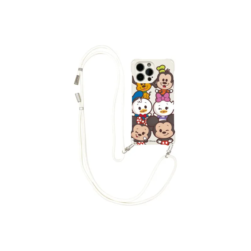 Disney Silicone Material Square Lanyard Cartoon Mickey Phone Cases Compatible With Apple 16 Pro Max/Pro/Plus/15/14/13-4