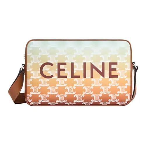 CELINE Canvas Messenger Bag Shoulder Bag Crossbody Bag Medium Size Men's Multicolor