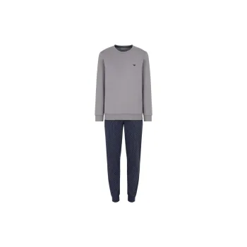 EMPORIO ARMANI FW24 Pajama Set Men's Gray Blue