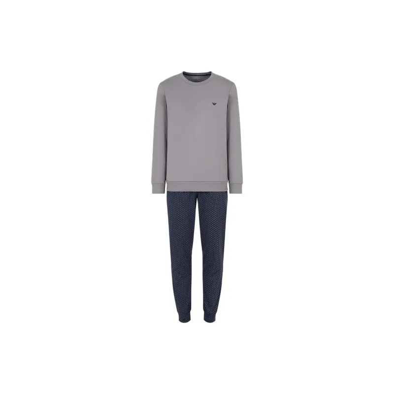 EMPORIO ARMANI FW24 Pajama Set Men's Gray Blue-0