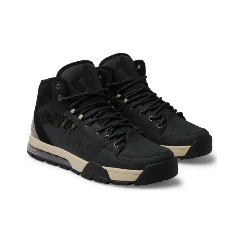 DC Shoes Versatile Hi WR Slip Resistant High Top Hiking Shoes Men's Black White-2