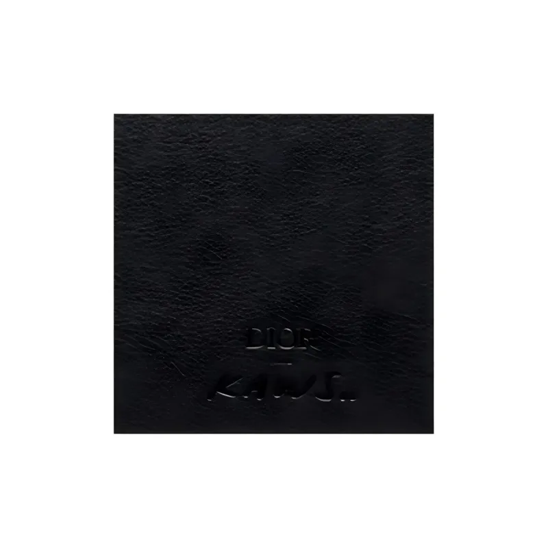 DIOR KAWS Collaboration Calfskin Card Holder Men's Black/Silver-3