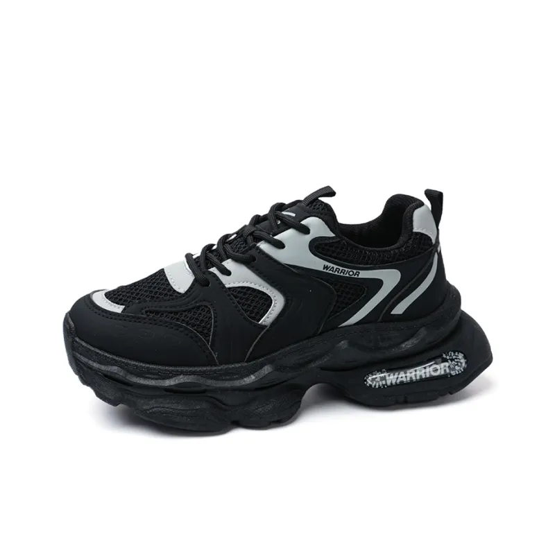 Warrior Warrior Wear Resistant Low Top Chunky Sneakers Women's Black Light Gray-1