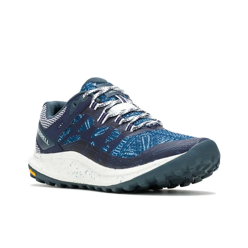 MERRELL Antora 3 Anti Slip Wear Resistant Low Top Trail Running Shoes Women's Blue White-2
