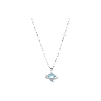 KING OF BLING 925 Sterling Silver With Zircon Necklaces Women's Good Luck