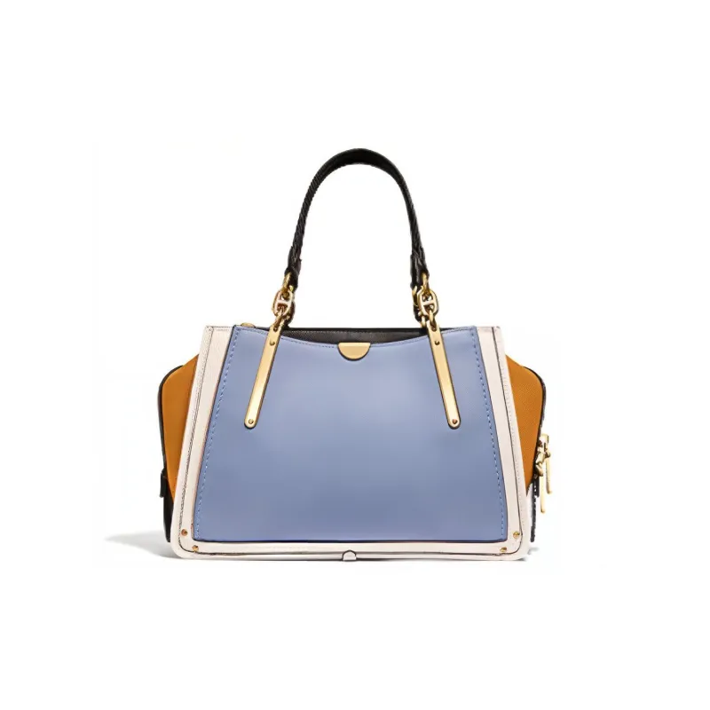 COACH Dreamer Leather Shoulder Bag Crossbody Bag Handbag Large Size Women's Yellow Blue Multicolor-2