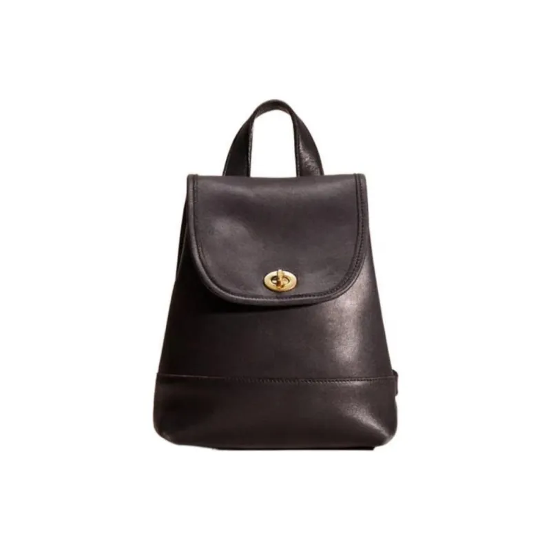 COACH Day Glove Tanned Leather Little Sun Backpack Medium Size Women's Black-1