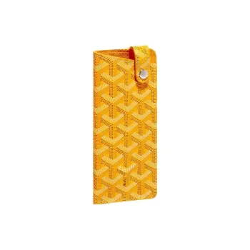 GOYARD Montmartre Canvas With Leather Eyeglass Pouch Small Size Unisex Yellow