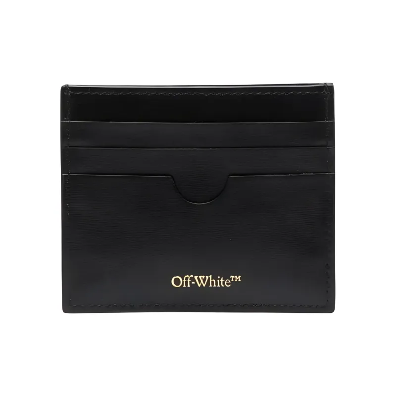 OFF WHITE Calfskin Card Holder Women's Black-1