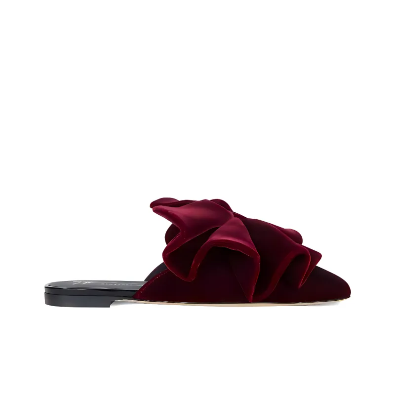 Giuseppe Zanotti Savarin Bow Velvet Mules-2