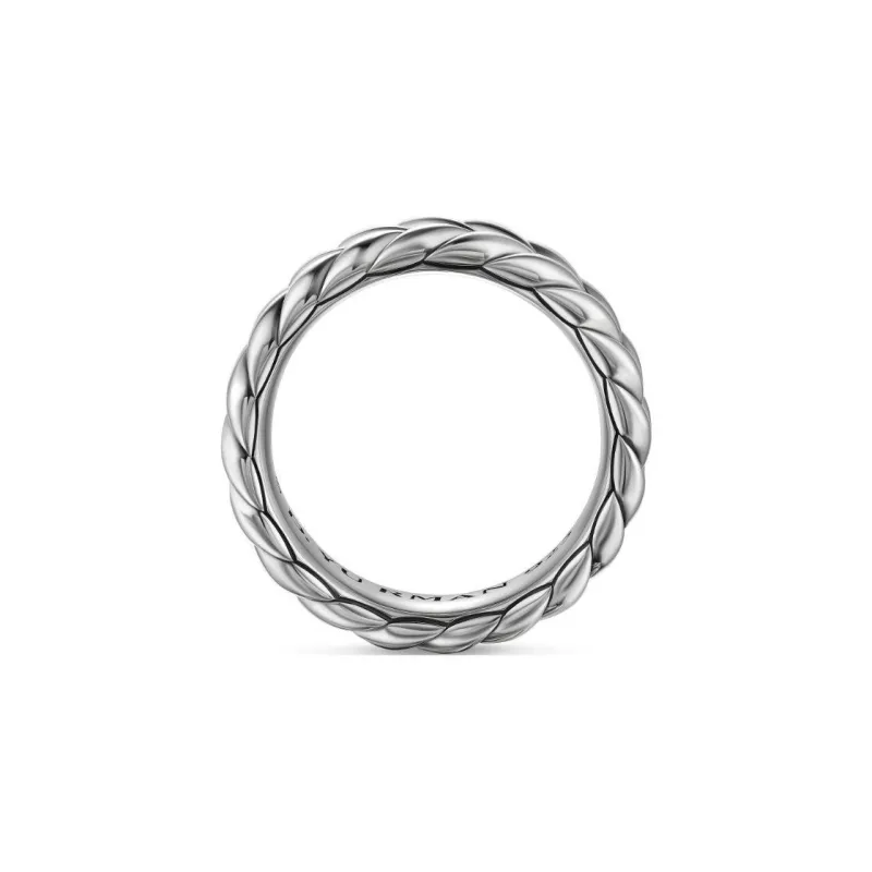 David Yurman Sterling Silver Chevron Band Ring 6.2mm-1