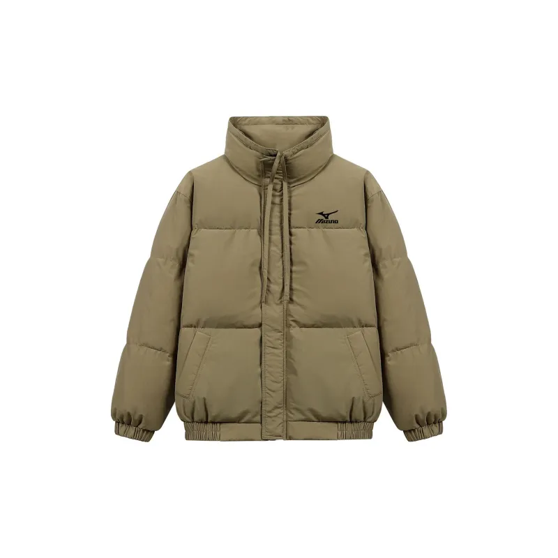 Mizuno Puffer Jacket Unisex Khaki With Necklace-1