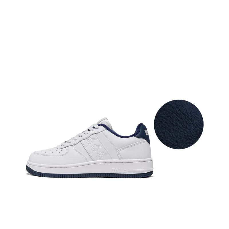 Kappa Back to Back Thermal Slip Resistant And Abrasion Resistant Low Top Skateboard Shoes Unisex White Blue-1