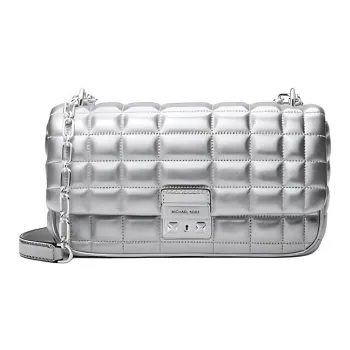 MICHAEL KORS Tribeca Large Metallic Quilted Leather Shoulder Bag