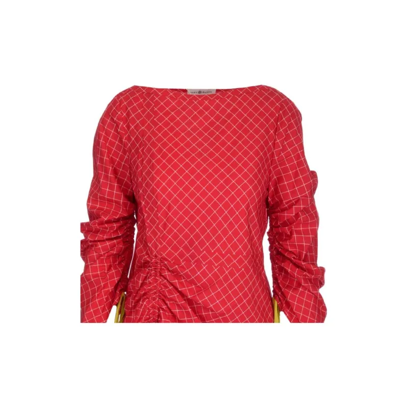 TORY BURCH Check-print Ruched Top-5