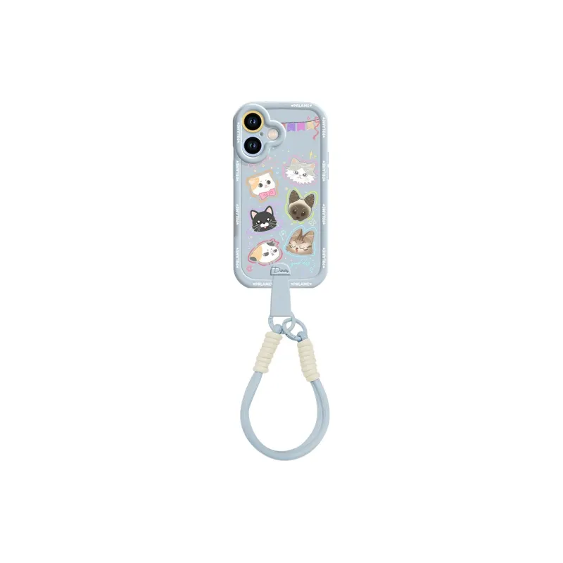 Sen Dog Silicone Material Cartoon With Lanyard Crossbody Phone Cases Compatible With Apple 16 Pro Max/Pro/Plus/15/14/13-18