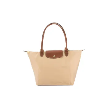 LONGCHAMP Le Pliage Polyamide Fabric Tote Bag Shopping Bag Shoulder Bag Handbag Large Size Women's Milk Tea Beige