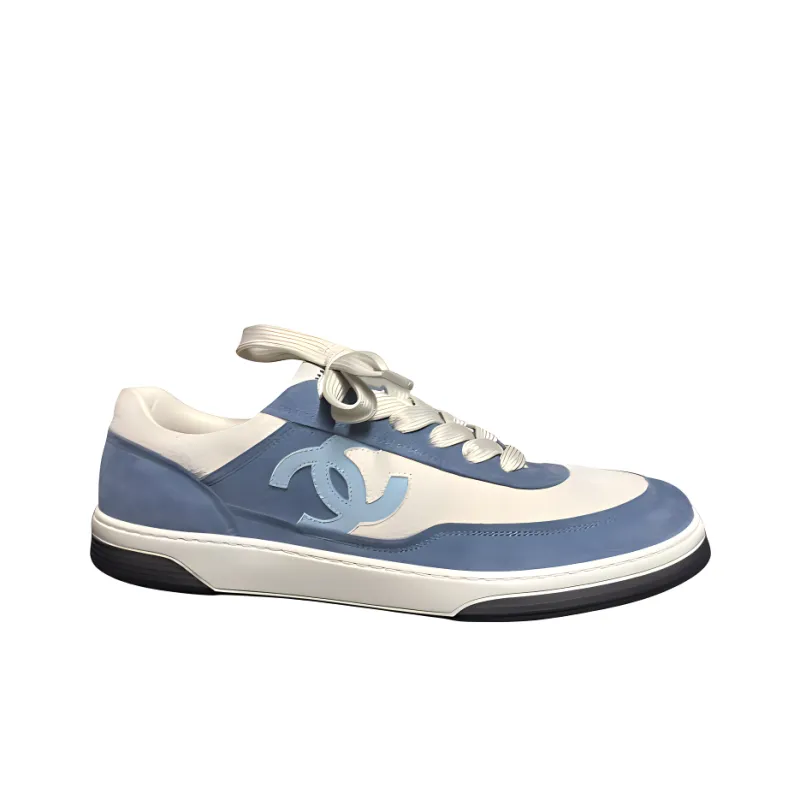 CHANEL Low Top Skateboard Shoes Men's Blue-2