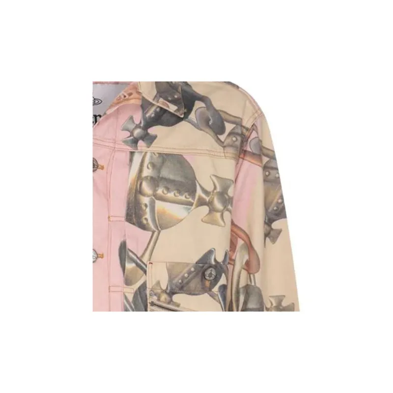 Vivienne Westwood Marlene Orb Printed Buttoned Denim Jacket-5
