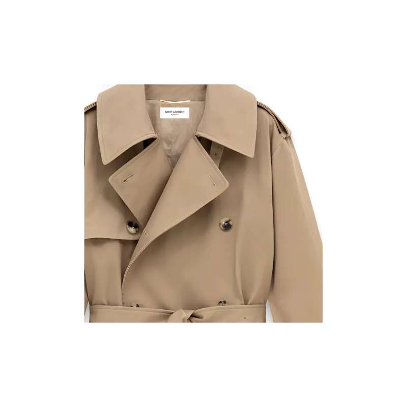 SAINT LAURENT Cotton Trench Coat-5
