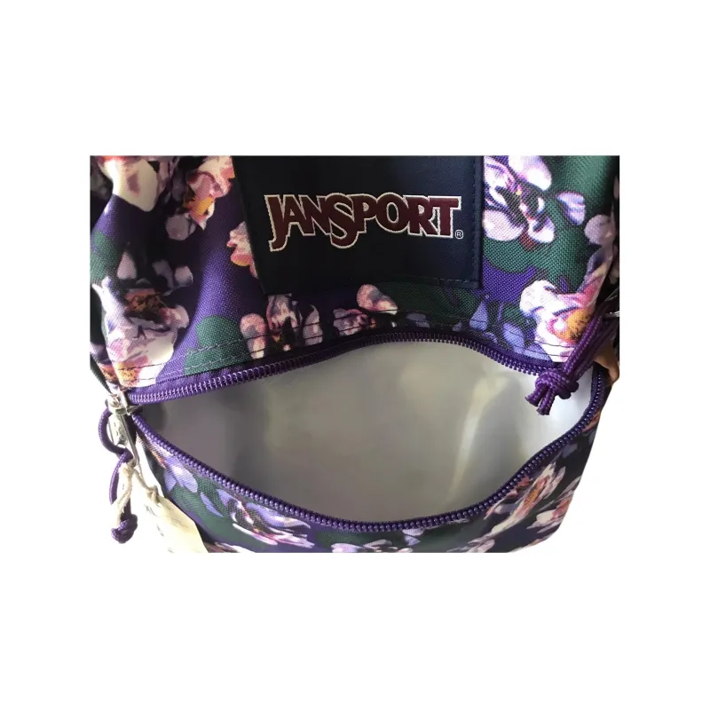 JanSport Polyester Backpack Regular Unisex Purple Floral-3