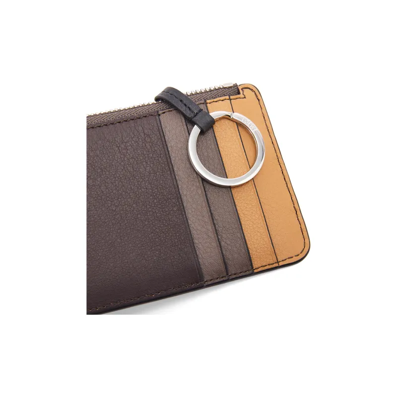 LOEWE Puzzle Calfskin Coin Purse, Card Holder Men's Light Warm Desert/Chocolate-4