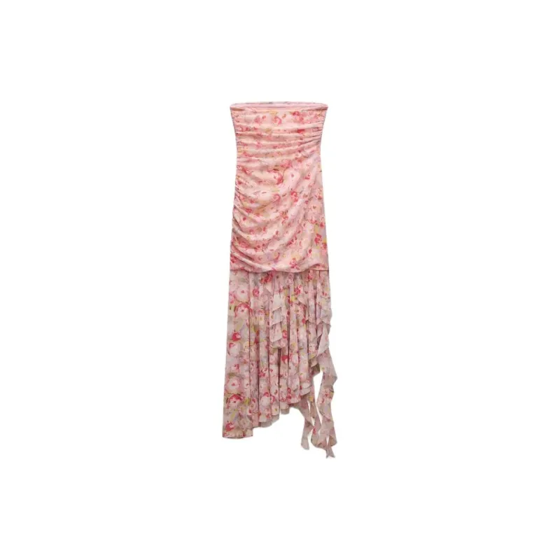 ZARA Sleeveless Dress Women's Pink-1