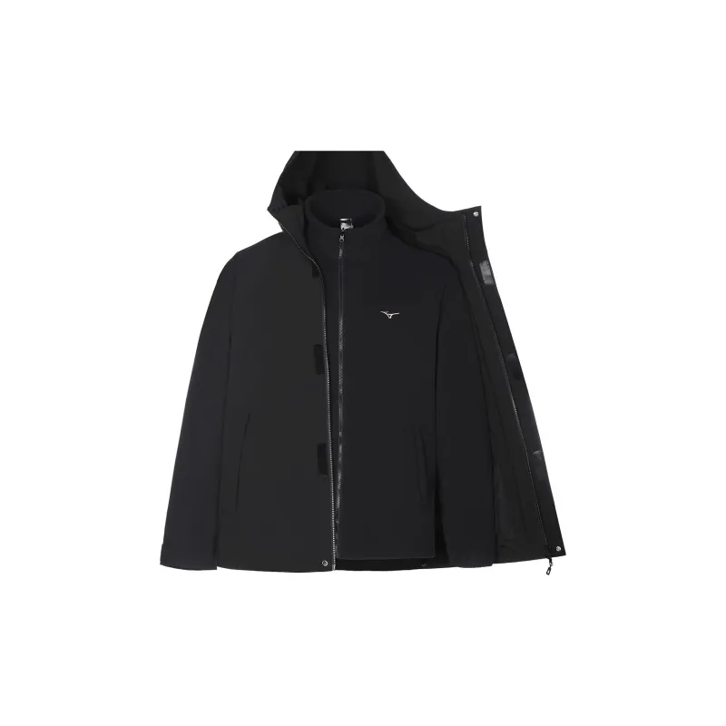 Mizuno Thermal Windbreaker Jacket Unisex Black, Comes With Necklace-2