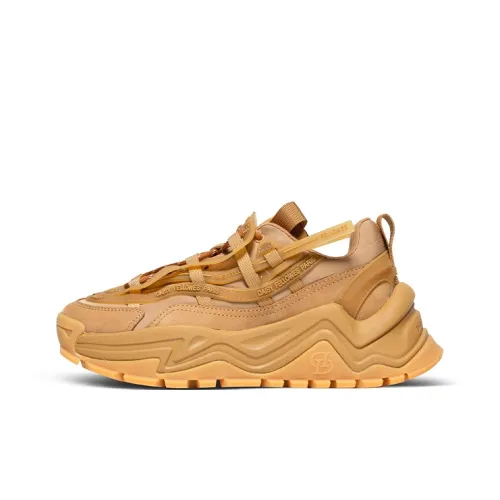 Daisy Fellowes Devil One Anti Slip And Wear Resistant Height Increasing Chunky Sneakers Unisex Khaki
