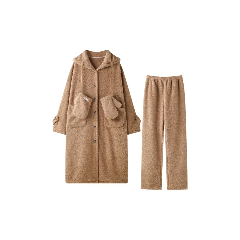MEITENG Pajama Set Winter Women's Caramel-0