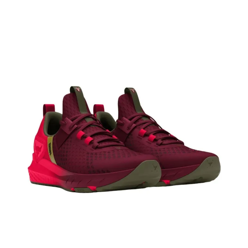 Red One x Under Armour Project Rock BSR 4 Anti-Slip Wear-Resistant Low-Top Training Shoes Unisex Red-2