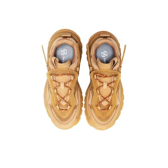 Daisy Fellowes Devil One Anti-Slip And Wear-Resistant Height Increasing Chunky Sneakers Unisex Khaki-4