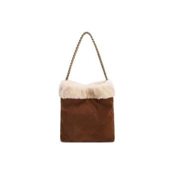 BELLE Suede Cow Split Leather Artificial Leather Handbag Shoulder Bag Crossbody Bag Large Size Women's Brown