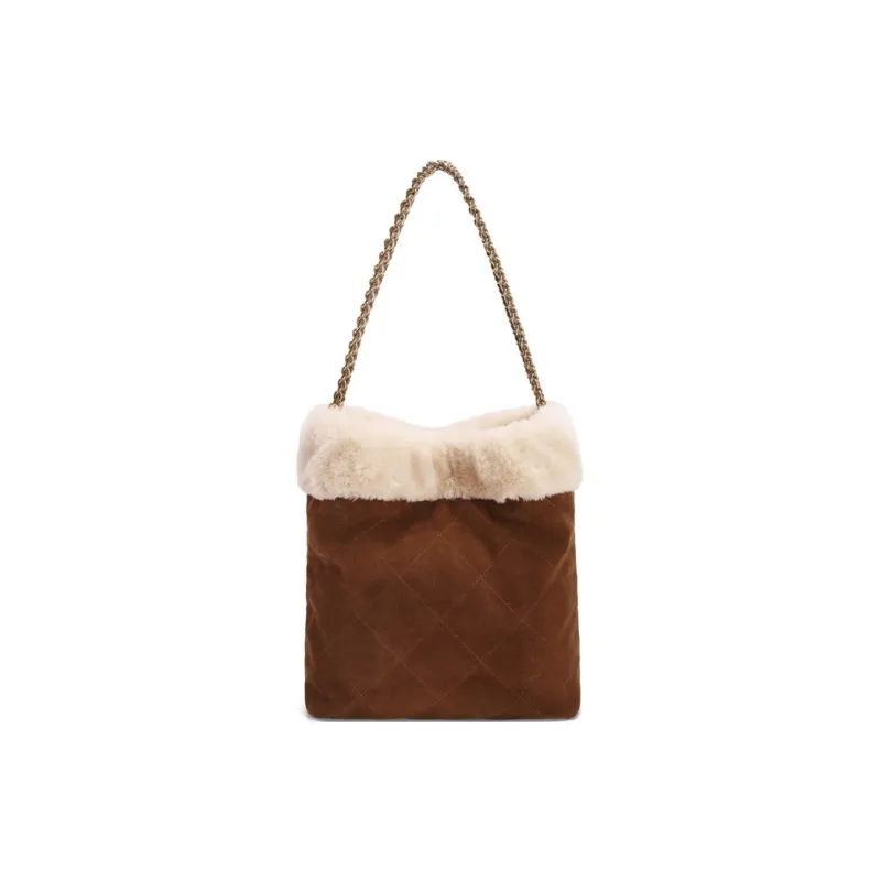 BELLE Suede, Cow Split Leather, Artificial Leather Handbag, Shoulder Bag Tubas Women's Brown-0