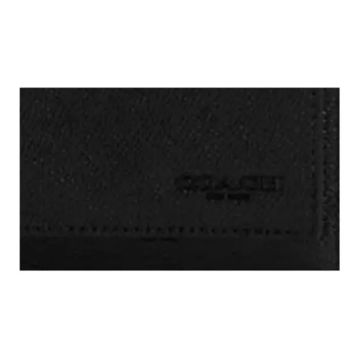 COACH Cross Grain Leather Wallet Mini Men's Black-2