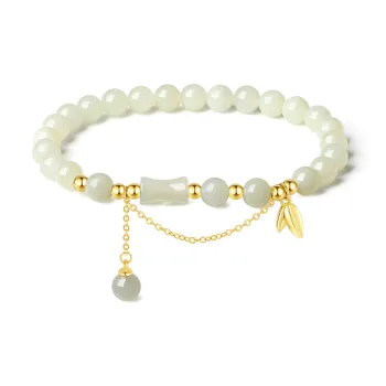 7℃ Hetian Jade Bracelets Pale Greenish White Jade Unisex