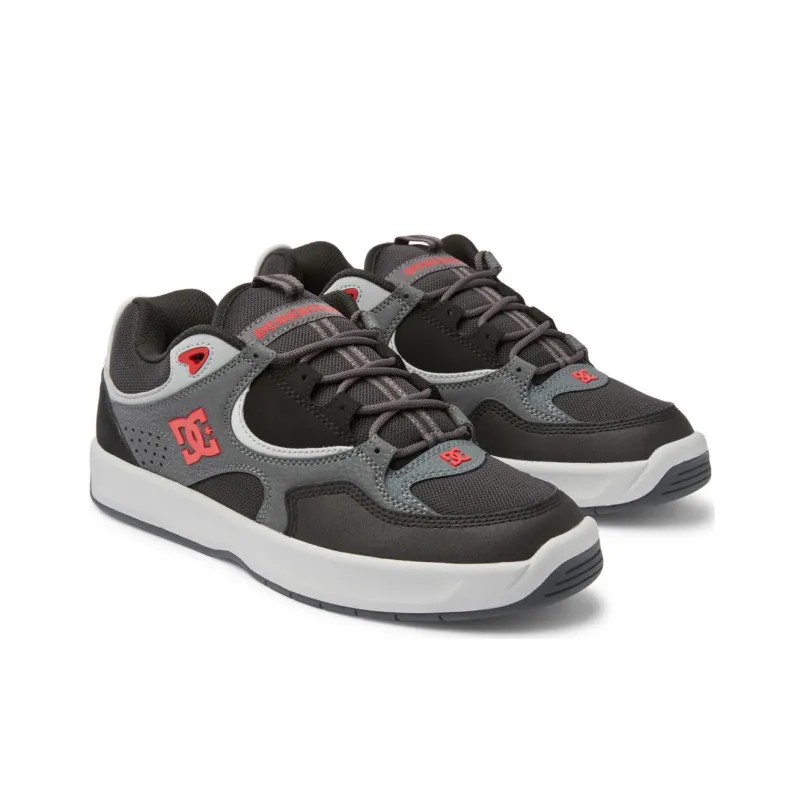 DC Shoes Kalynx Zero Slip Resistant Low Top Skateboard Shoes Men's Gray Black Red-2