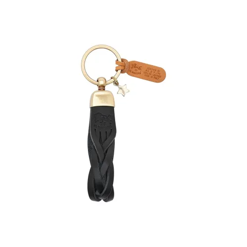 Il Bisonte Cow Leather, Brass Keychains Unisex Black