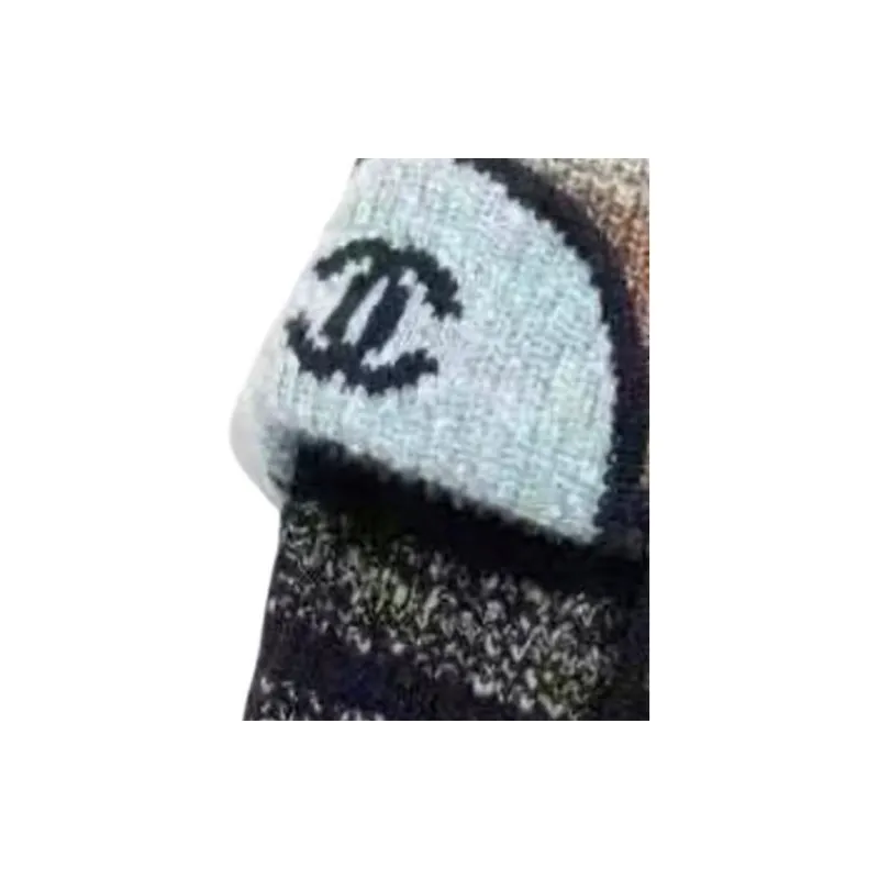 CHANEL Knitted Fabric Hats & Caps Women's Brown-2